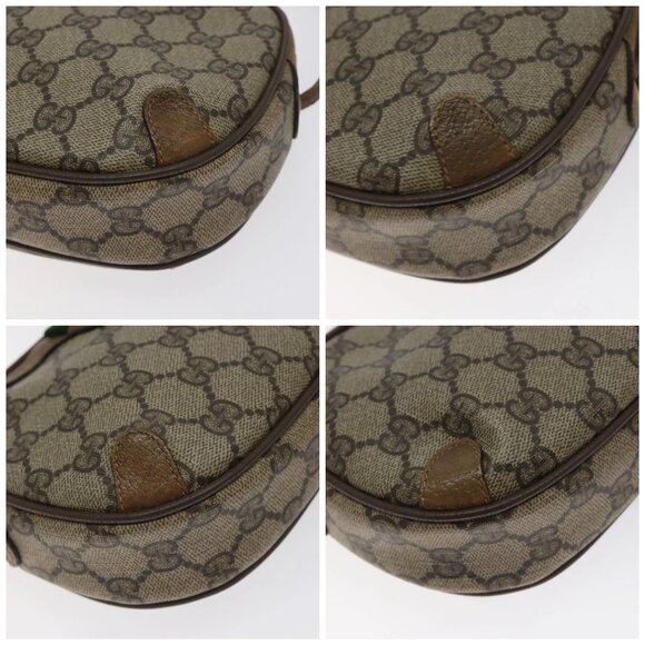 GUCCI GG Supreme Web Sherry Line Bag PVC Beige Gold 89 02 066 Auth 129909 - Picture 14 of 16